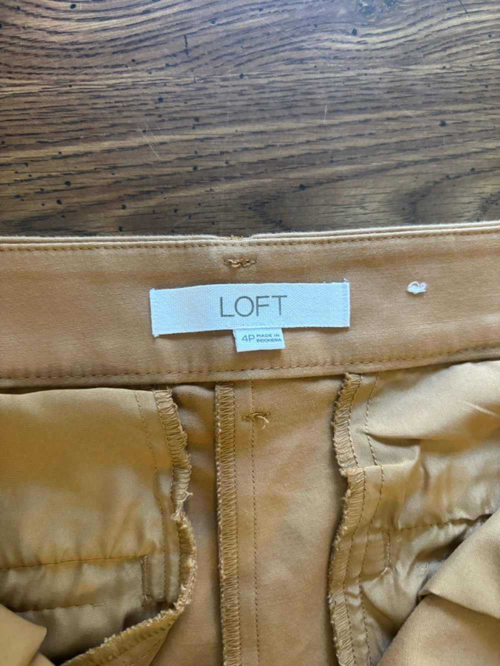 LOFT The Riviera Slim Pants Tan Classic Straight-Leg Size 4P - Picture 7 of 8